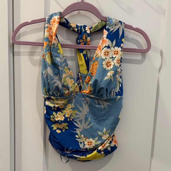 Guess Floral Multicolor Halter Bodysuit - Picture 1 of 3